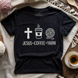 Jesus, Coffee and Yarn T-shirt