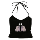 Coquette Kitten Y2K Halter Top