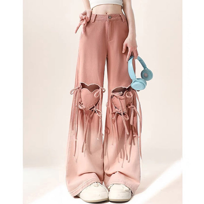Knee-Heart Gradient Pants