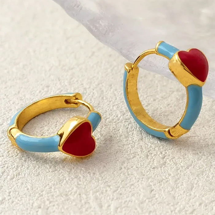 Korean Aesthetic Heart Earrings