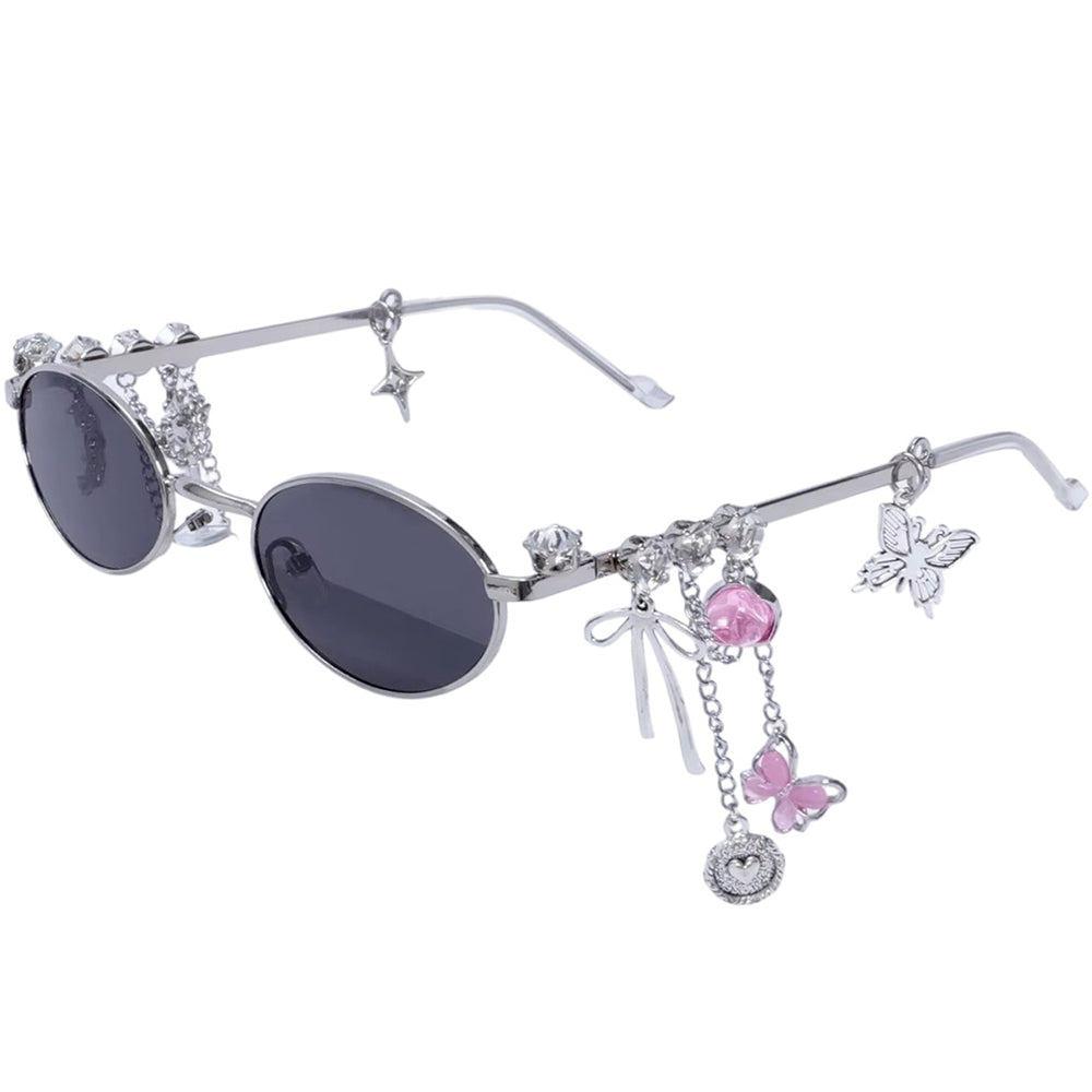 Fairycore Oval Sunglasses with Charms