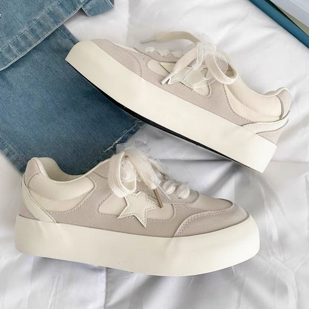 Pastel Color Star Patch Sneakers