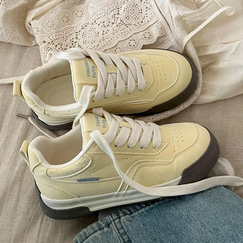 Pastel Yellow Aesthetic Sneakers