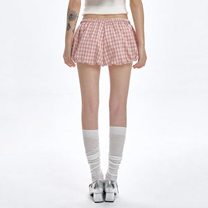Pink Gingham Ballon Shorts