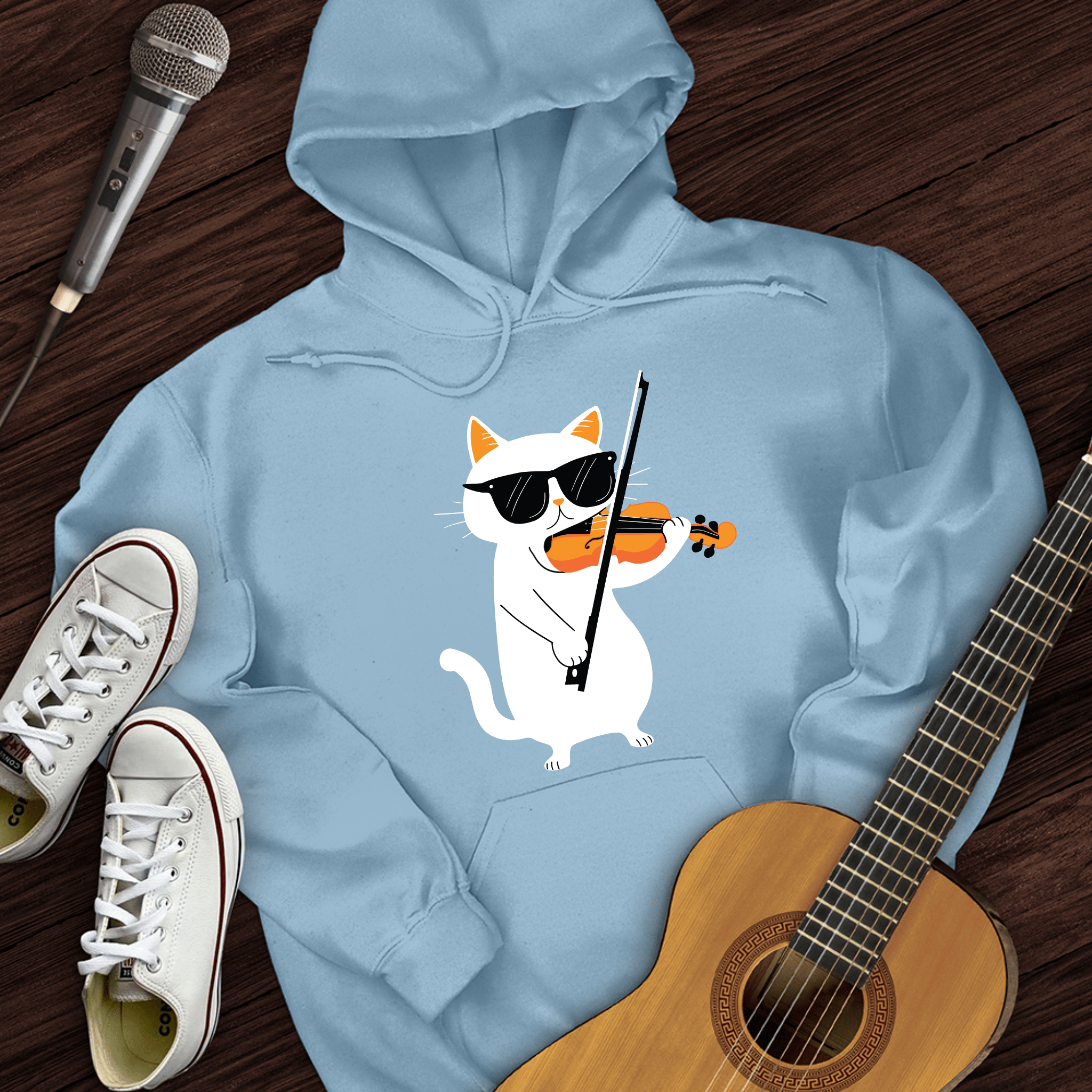 Cat Playing Violin Hoodie