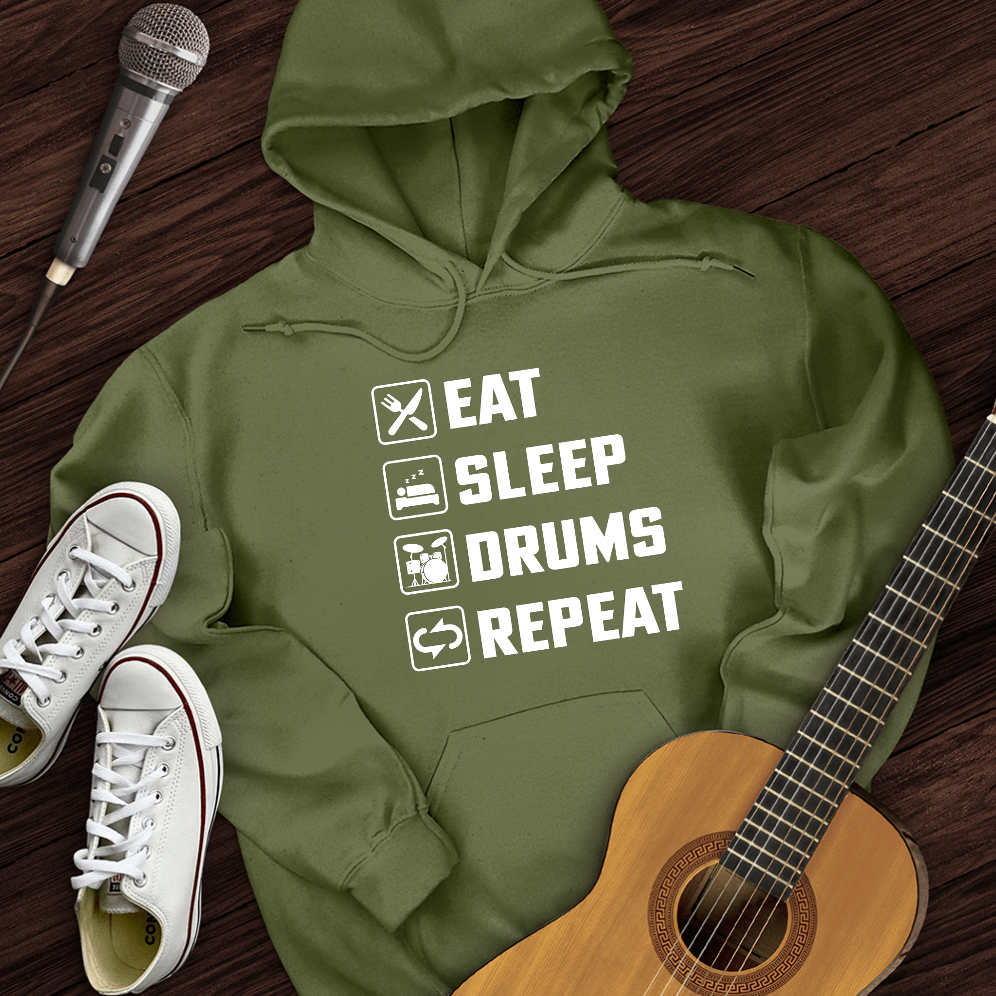 Eat, Sleep, Drums, Repeat Hoodie
