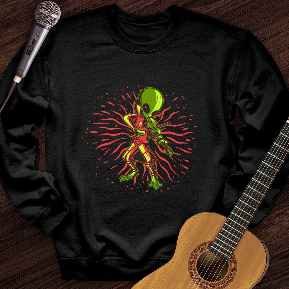 Alien Playing Violin Crewneck