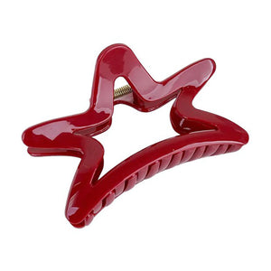 Red Lacquered Hair Claw Clips