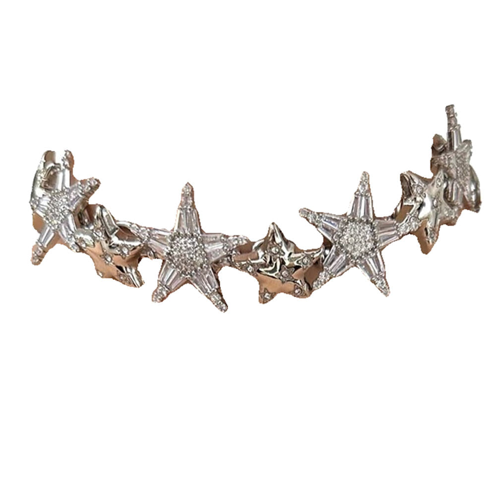 Silver Star Y2K Choker Necklace