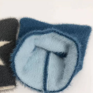 Star Print Cat Ear Hat