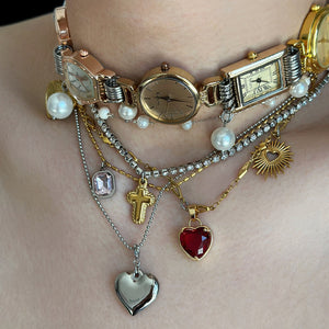 Vintage Layered Charm Necklace Set