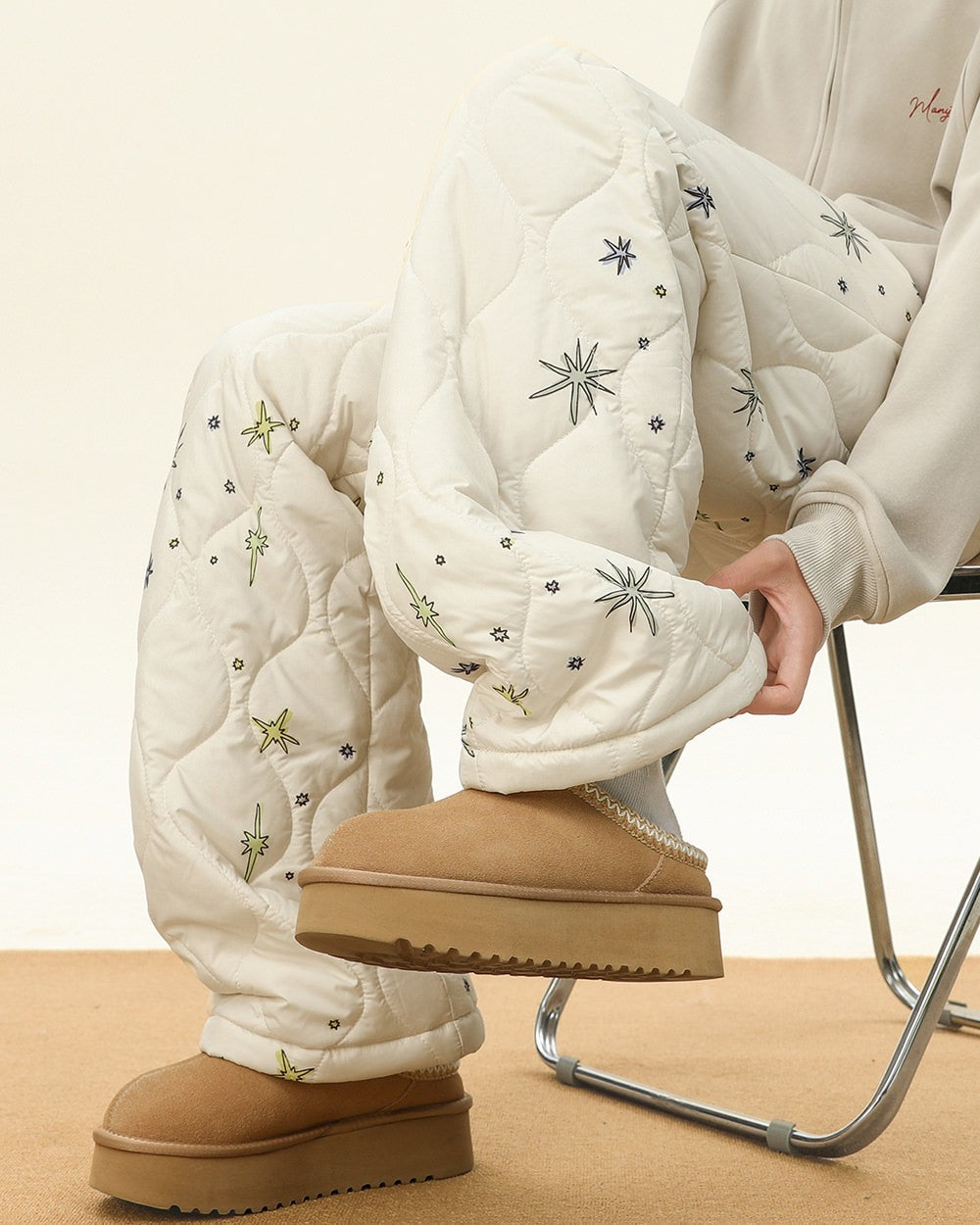 Warm Quilted Snowflake Pants