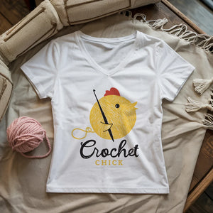 Crochet Chick Lady V-neck