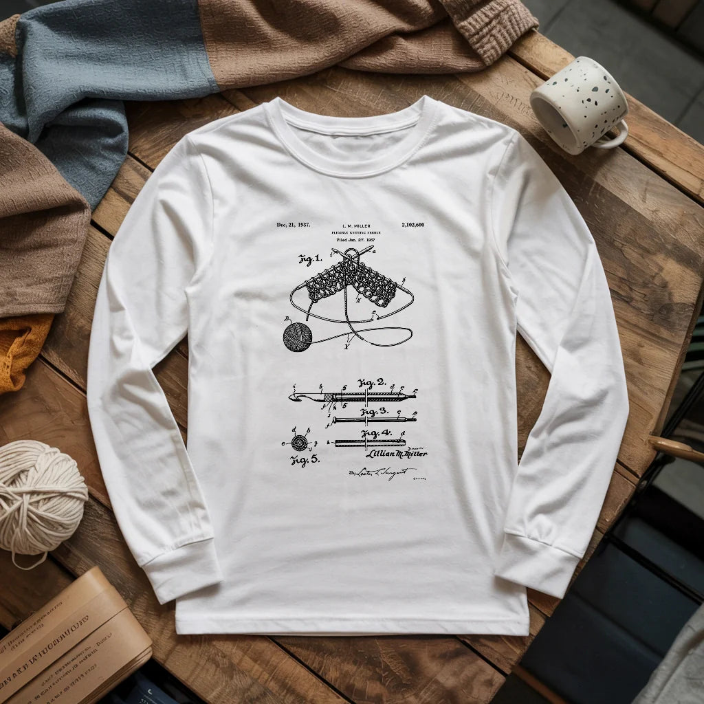 Vintage Knitting Pattern Long Sleeve T-shirt