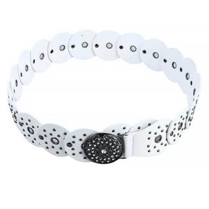 White Studded Boho Belt