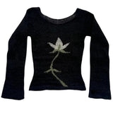 Y2K Lily Crochet Long Sleeve Top
