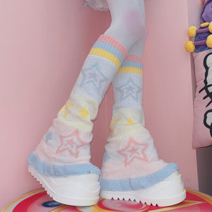 Y2K Pastel Star Leg Warmers
